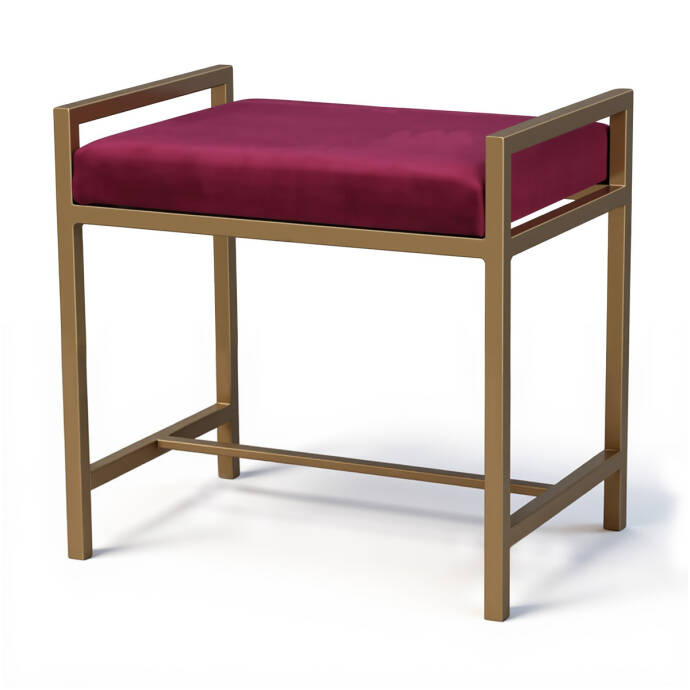 Metal Ayaklı Fuşya Puf - 3