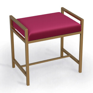 Metal Ayaklı Fuşya Puf - 5