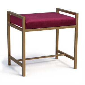 Metal Ayaklı Fuşya Puf - TepeHome