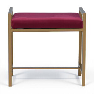 Metal Ayaklı Fuşya Puf - TepeHome (1)