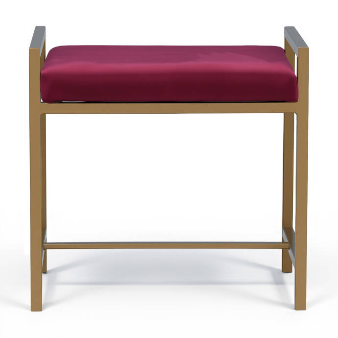 Metal Ayaklı Fuşya Puf - 2