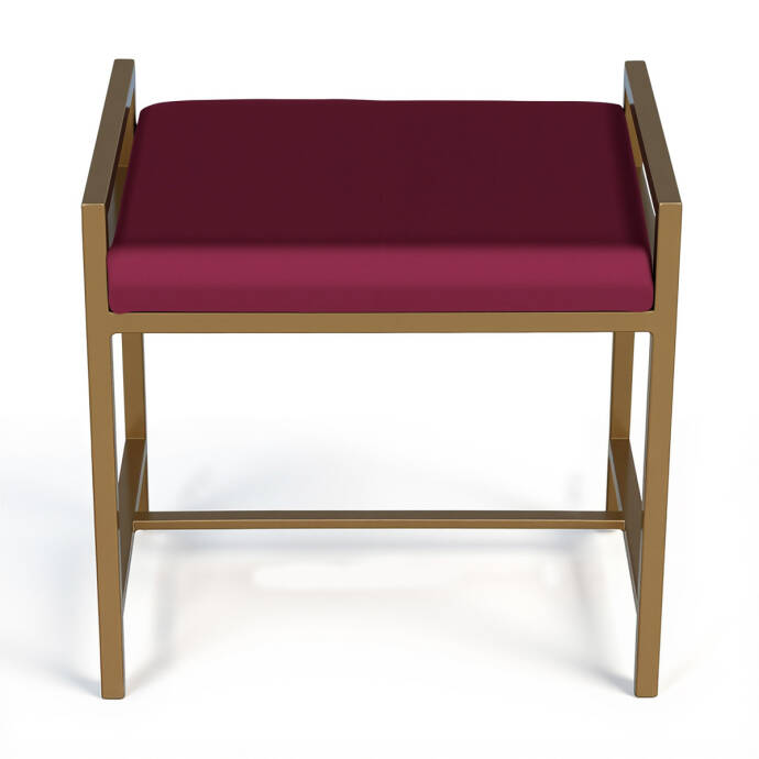 Metal Ayaklı Fuşya Puf - 4