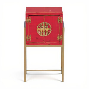 Metal Ayaklı Mini Kırmızı Eskitme Dresu - 3