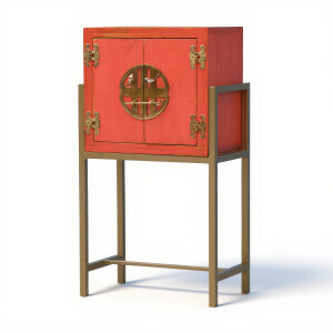 Metal Ayaklı Mini Turuncu Eskitme Dresu - 3