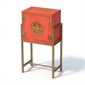 Metal Ayaklı Mini Turuncu Eskitme Dresu - 4