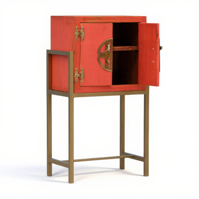 Metal Ayaklı Mini Turuncu Eskitme Dresu - 5