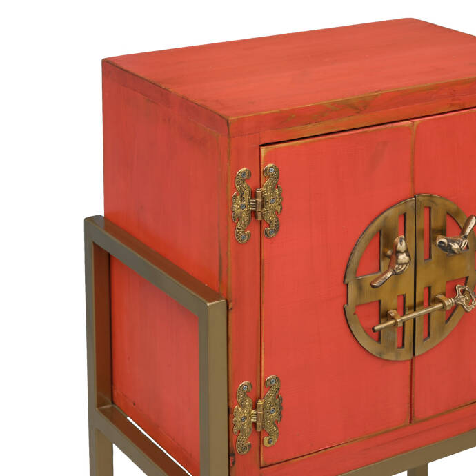 Metal Ayaklı Mini Turuncu Eskitme Dresu - 8