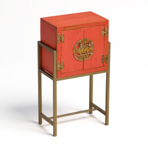 Metal Ayaklı Mini Turuncu Eskitme Dresu - 7