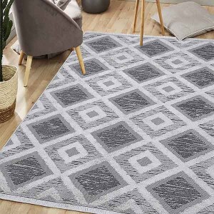Moroccotton Siyah Halı 22324A - TepeHome (1)