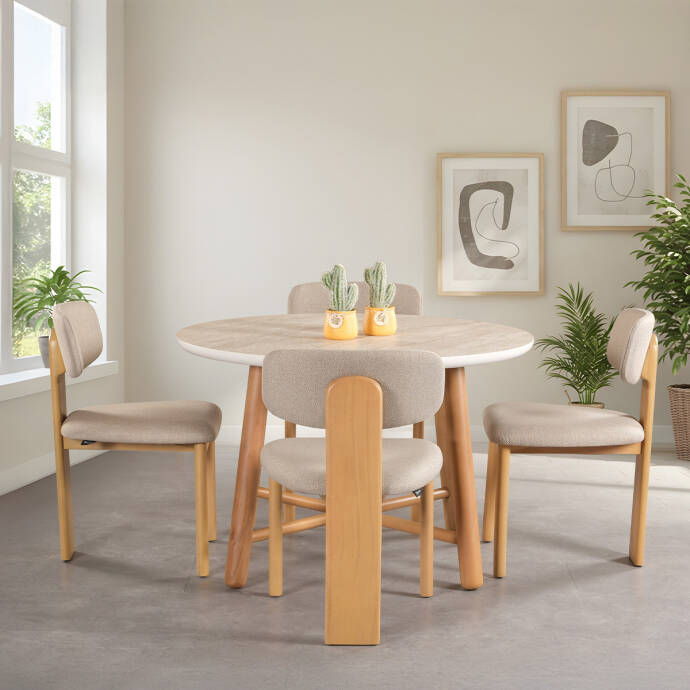 Napoli Yuvarlak Masa 4 Sandalye Takımı - 2