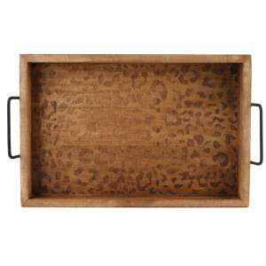 Natural Leopar Desenli Tepsi Büyük - TepeHome
