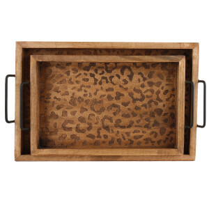 Natural Leopar Desenli Tepsi Büyük - TepeHome (1)