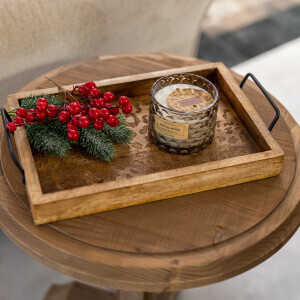 Natural Leopar Desenli Tepsi Büyük - TepeHome (1)