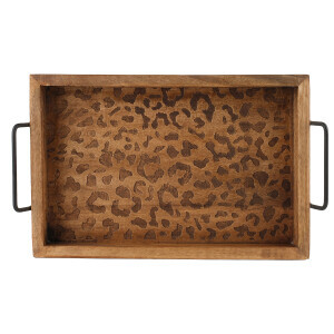 Natural Leopar Desenli Tepsi Küçük - TepeHome