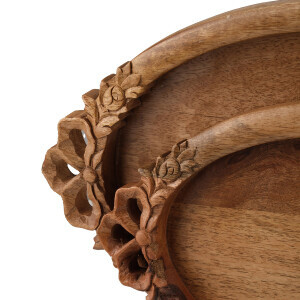 Natural Oval Oymalı Tepsi Küçük - TepeHome (1)