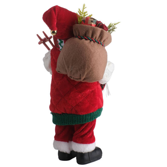 Noel Baba Ayakta Duran Çantalı 30 Cm - 2