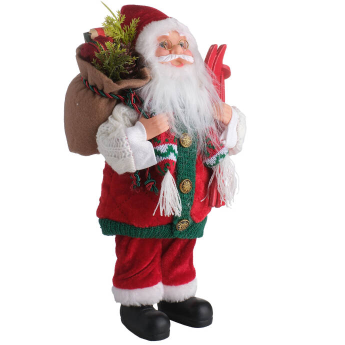 Noel Baba Ayakta Duran Çantalı 30 Cm - 3