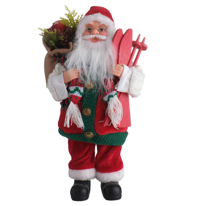 Noel Baba Ayakta Duran Çantalı 30 Cm - 1