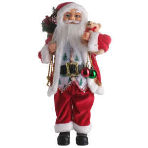 Noel Baba Ayakta Duran Çantalı 46 Cm - TepeHome