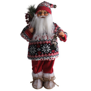 Noel Baba Ayakta Duran Çantalı Fener45Cm - TepeHome