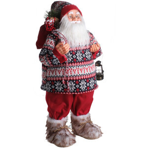 Noel Baba Ayakta Fener Çantalı 80 Cm - TepeHome