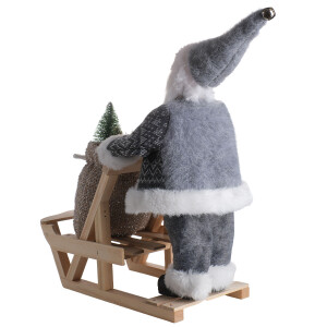 Noel Baba İtme Kızağı Çantalı Gri 32Cm - 3