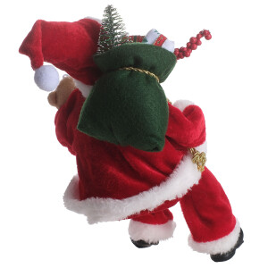 Noel Baba Oturan Hediye Çantalı 30Cm - 4