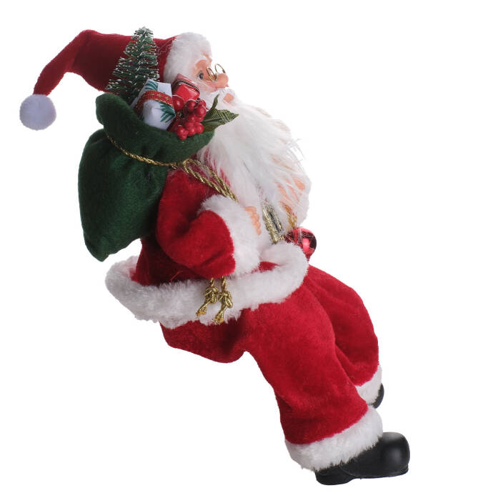 Noel Baba Oturan Hediye Çantalı 30Cm - 7