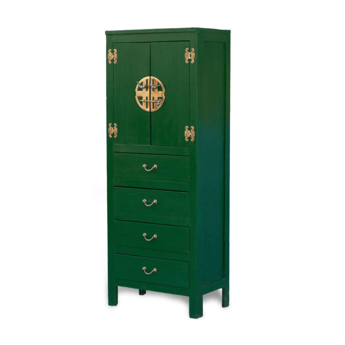 Özel Tasarım Masif Ahşap Yeşil Dolap - 4