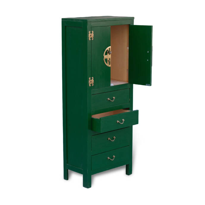 Özel Tasarım Masif Ahşap Yeşil Dolap - 8