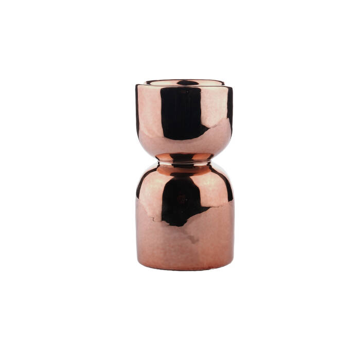 Parlak Bronz Metal Dekoratif Mumluk 11Cm - 1