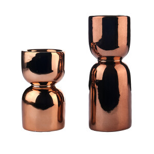 Parlak Bronz Metal Dekoratif Mumluk 11Cm - 3