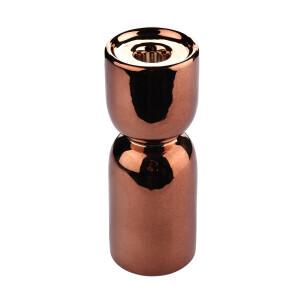 Parlak Bronz Metal Dekoratif Mumluk 16Cm - TepeHome