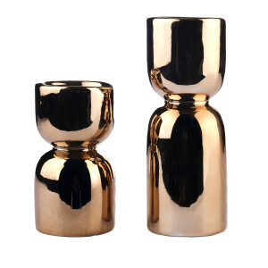 Parlak Gold Metal Dekoratif Mumluk 16Cm - 3