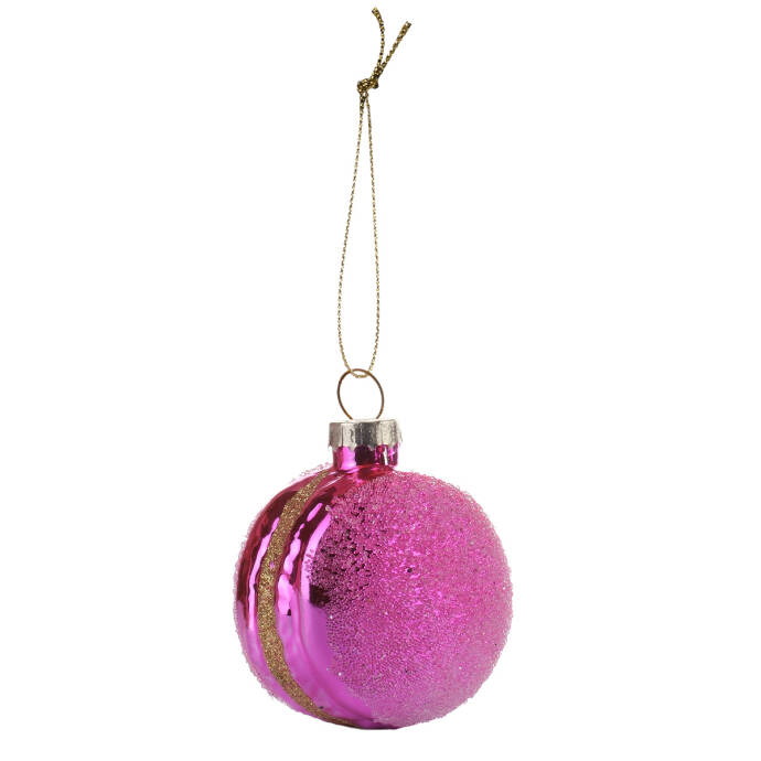 Parlak Pembe Yılbaşı Ağaç Topu - 1