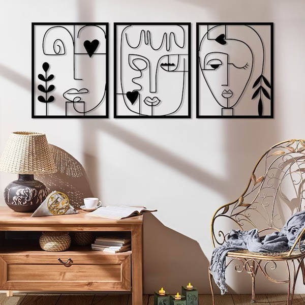 Picasso Stili 3 Lü Set Duvar Dekoru - 8