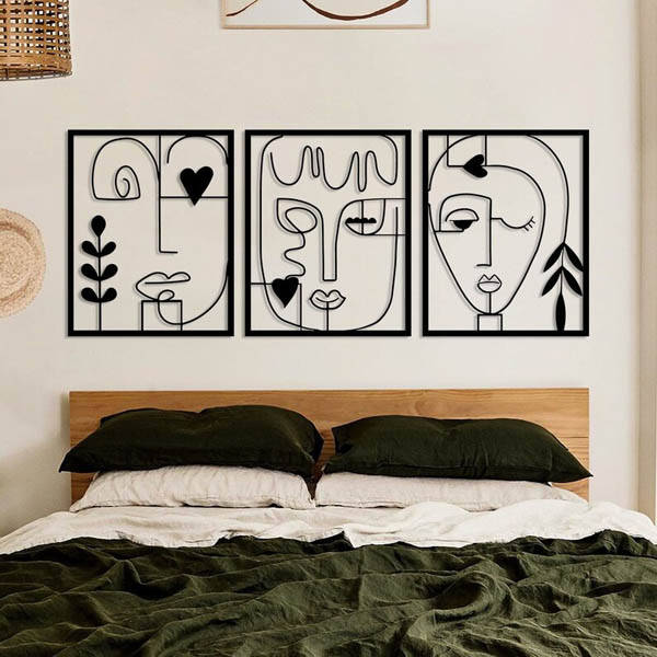 Picasso Stili 3 Lü Set Duvar Dekoru - 10