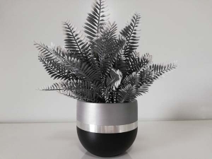 Ribbon Çiçkeli Dekoratif Beton Saksı - TepeHome