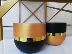 Ribbon İkili Dekoratif Beton Saksı Seti - TepeHome (1)