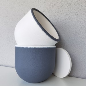 Ribbonİkili Dekoratif Beton Saksı Seti - TepeHome (1)
