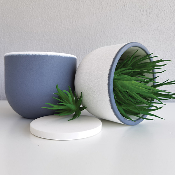 Ribbonİkili Dekoratif Beton Saksı Seti - 1