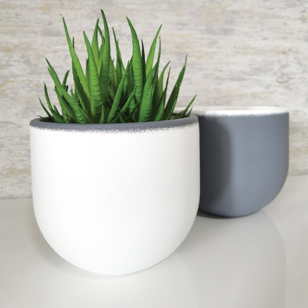Ribbonİkili Dekoratif Beton Saksı Seti - 3