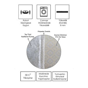 Dij. Baskı Kaymaz Taban Halı 160 x 230cm - 4