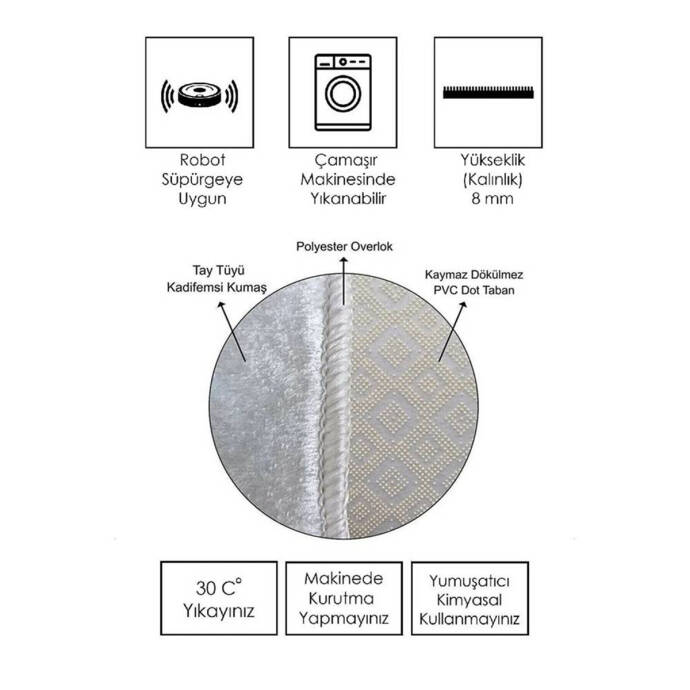 Dij. Baskı Kaymaz Taban Halı 160 x 230cm - 4