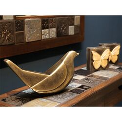 Seramik Origami Kuş Küçük Antik Gold - 4