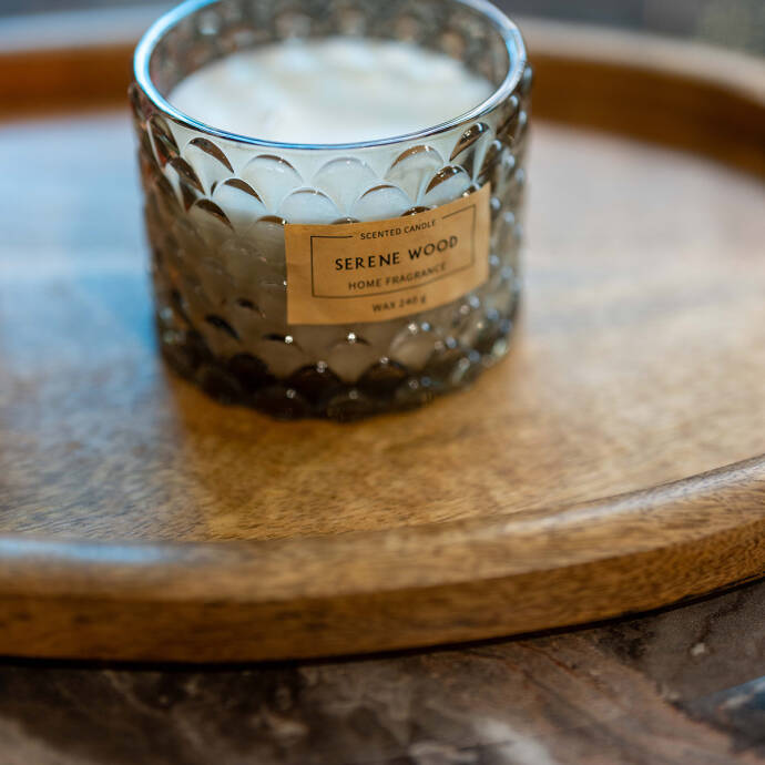 Silver Kabartmalı Camdan Kokulu Mum - 2