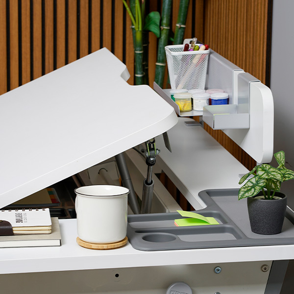 Sırıus Std Çalışma Masası Beyaz - Gri - 3