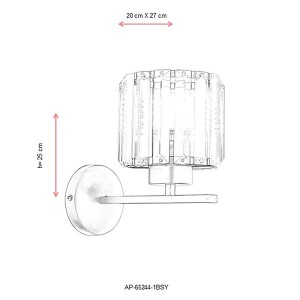 Ap-65244-1Bsy Siyah Aplik 20X27 - TepeHome