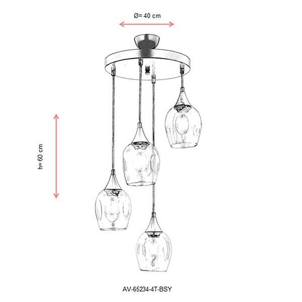 Av-65234-4T-Bsy Siyah Modern Avize - 2