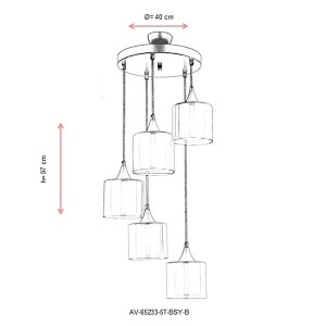 Av-65233-5T-Bsy-B Siyah Modern Avize - TepeHome